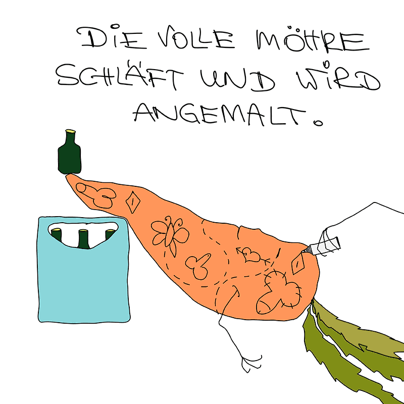 Die Volle Möhre wird angemalt